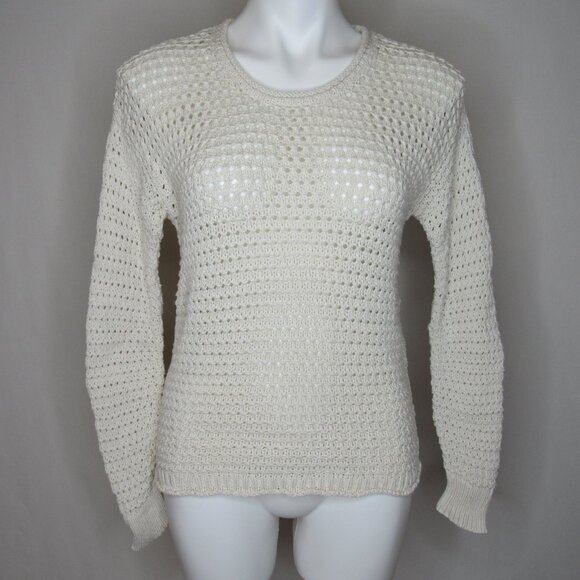 Madewell Open Stitch AUSTEN Sweater Ivory White Women's XXS XXSmall - Picture 5 of 8